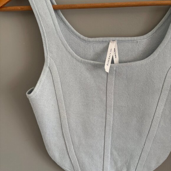 Ice Blue Corset Style Knit Top by Dreamers - Picture 3 of 6